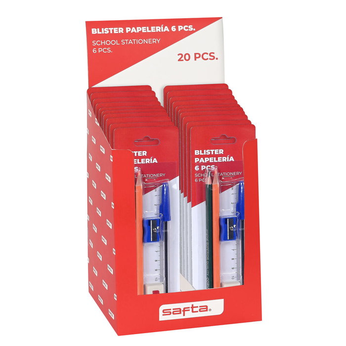 Safta Blister de papelería de 6 piezas