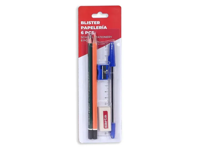 Safta Blíster de papelería de 6 piezas