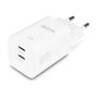 DICOTA Cargador de Pared GaN 65W con 2 Puertos USB-C, Blanco