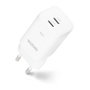 DICOTA Cargador de Pared GaN 65W con 2 Puertos USB-C, Blanco