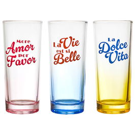 Home Deco Factory Juego de 3 Vasos 220 Ml Colección Dolce Vita