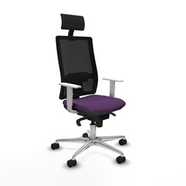 PIQUERAS Y CRESPO Silla de oficina Horna con mecanismo Sincro, Morado y Negro