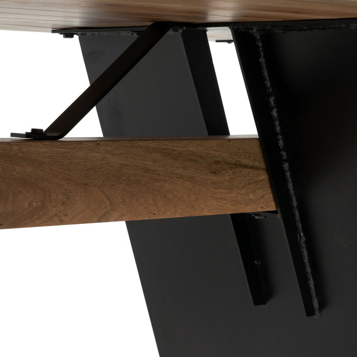 Ixia Mesa de Comedor Madera y Metal para Salón 220 x 100 x 77 cm