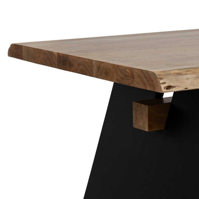 Ixia Mesa de Comedor Madera y Metal para Salón 220 x 100 x 77 cm