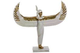 DKD Home Decor Figura Ra Oriental Blanco Dorado 6.5 x 33.5 x 34 cm