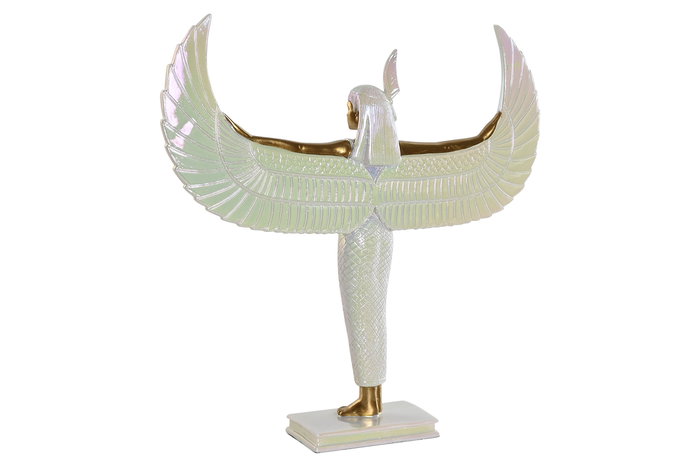 DKD Home Decor Figura Ra Oriental Blanco Dorado 6.5 x 33.5 x 34 cm