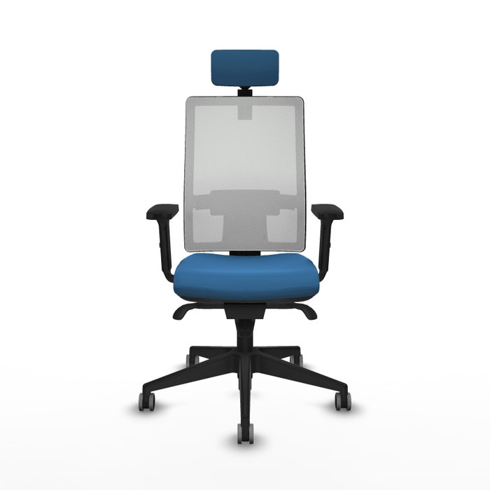 PIQUERAS Y CRESPO Silla de oficina Horna con mecanismo Sincro, Azul claro y Blanco