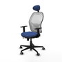 PIQUERAS Y CRESPO Silla de oficina Jorquera Azul Marino con Malla Blanca