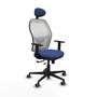 PIQUERAS Y CRESPO Silla de oficina Jorquera Azul Marino con Malla Blanca
