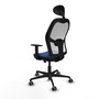 PIQUERAS Y CRESPO Silla de oficina Jorquera Azul Marino con Malla Blanca