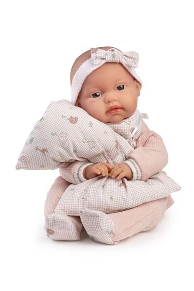 Antonio Juan Muñeca Toneta con babero, cuerpo flexible 34cm, idiomas español, francés, alemán, italiano, ucraniano, portugués, neerlandés, ruso, polaco, árabe