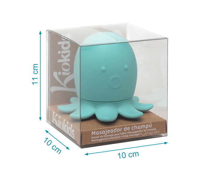 KioKids Cepillo Masajeador De Champú Para Bebé en Silicona Verde +4 Meses