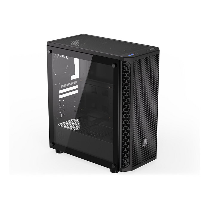 Endorfy Signum 300 Core Black PC Gehäuse - Torre ATX, Panel Frontal de Malla, 1 Ventilador Incluido, Compatible con Fuentes de Alimentación ATX, Acabado Negro Mate
