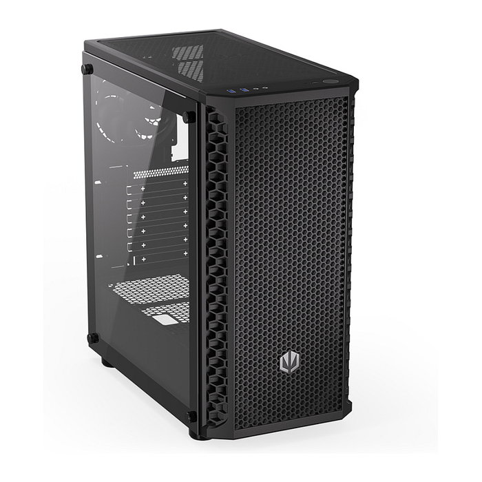 Endorfy Signum 300 Core Black PC Gehäuse - Torre ATX, Panel Frontal de Malla, 1 Ventilador Incluido, Compatible con Fuentes de Alimentación ATX, Acabado Negro Mate