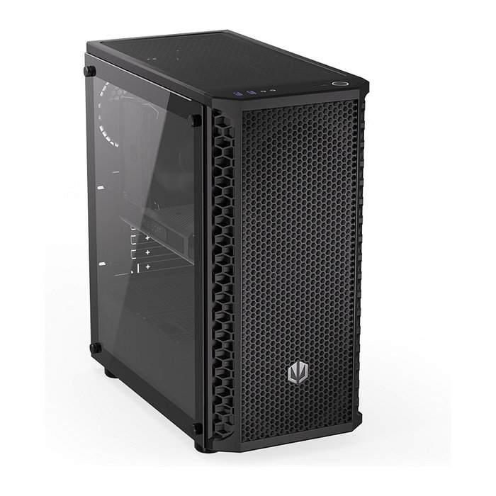 Endorfy Signum 300 Core Black PC Gehäuse - Torre ATX, Panel Frontal de Malla, 1 Ventilador Incluido, Compatible con Fuentes de Alimentación ATX, Acabado Negro Mate