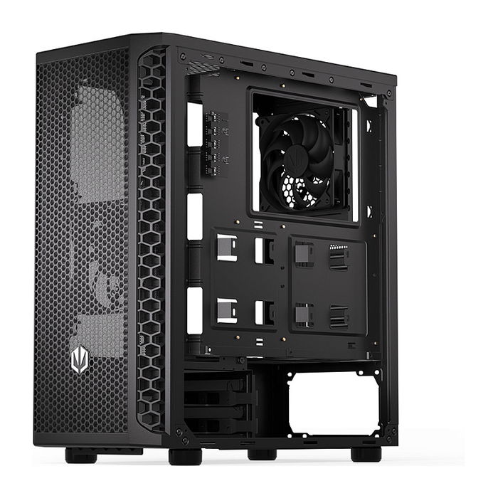 Endorfy Signum 300 Core Black PC Gehäuse - Torre ATX, Panel Frontal de Malla, 1 Ventilador Incluido, Compatible con Fuentes de Alimentación ATX, Acabado Negro Mate