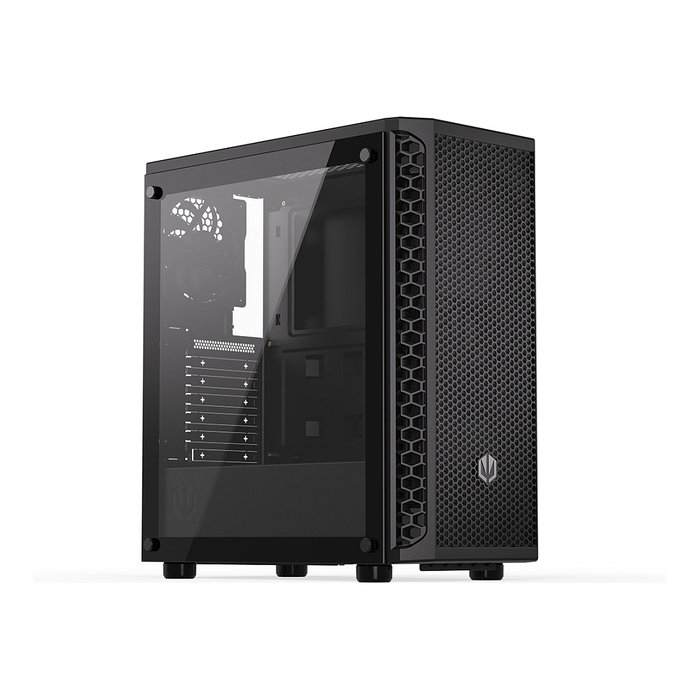 Endorfy Signum 300 Core Black PC Gehäuse - Torre ATX, Panel Frontal de Malla, 1 Ventilador Incluido, Compatible con Fuentes de Alimentación ATX, Acabado Negro Mate