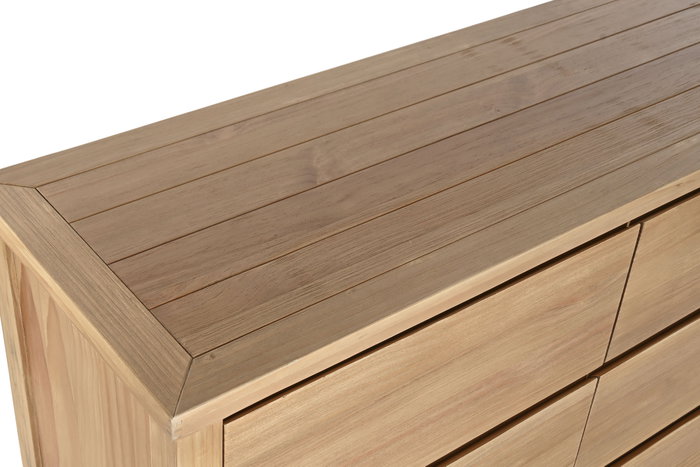 DKD Home Decor Cómoda Alpino Pino Natural 6 Cajones 120x40x80 cm