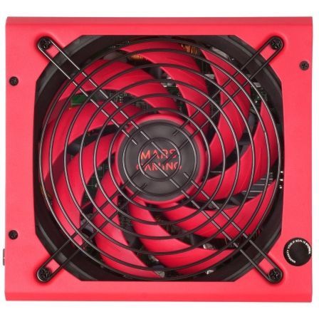 Mars Gaming MPVU750M Fuente de Alimentación PC 750W 80 Plus Silver Full Modular ATX - Ventilador 140mm FDB AI-RPM, Cables Planos, Roja Vulcano