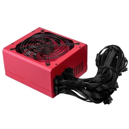 Mars Gaming MPVU750M Fuente de Alimentación PC 750W 80 Plus Silver Full Modular ATX - Ventilador 140mm FDB AI-RPM, Cables Planos, Roja Vulcano