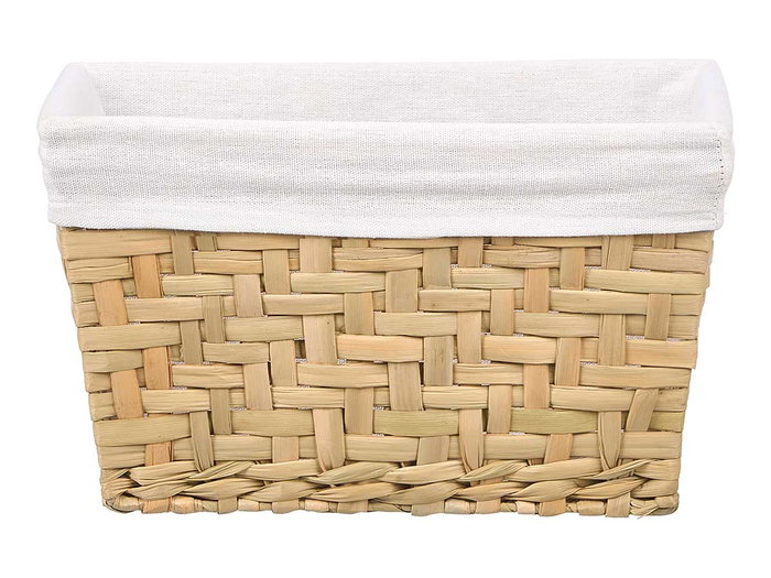 KIPIT Cesta Rectangular Madera-Blanco
