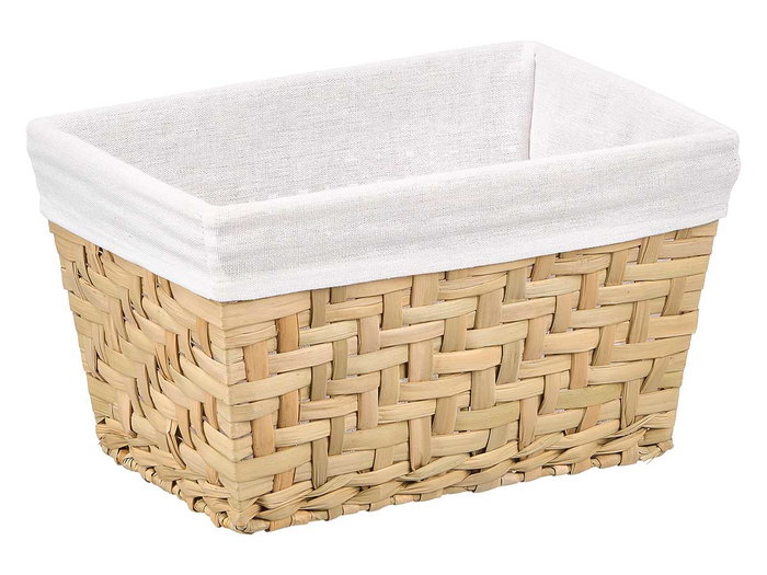 KIPIT Cesta Rectangular Madera-Blanco