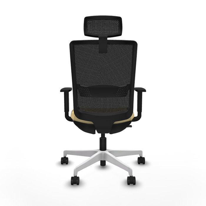 PIQUERAS Y CRESPO Silla de oficina Haches con mecanismo Sincro/Traslack Crema y Negro