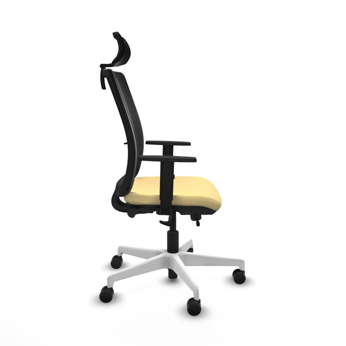 PIQUERAS Y CRESPO Silla de oficina Haches con mecanismo Sincro/Traslack Crema y Negro