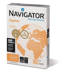 Papel A4 Navigator 80G 500H 4 Taladros Organizer (Set de 5)