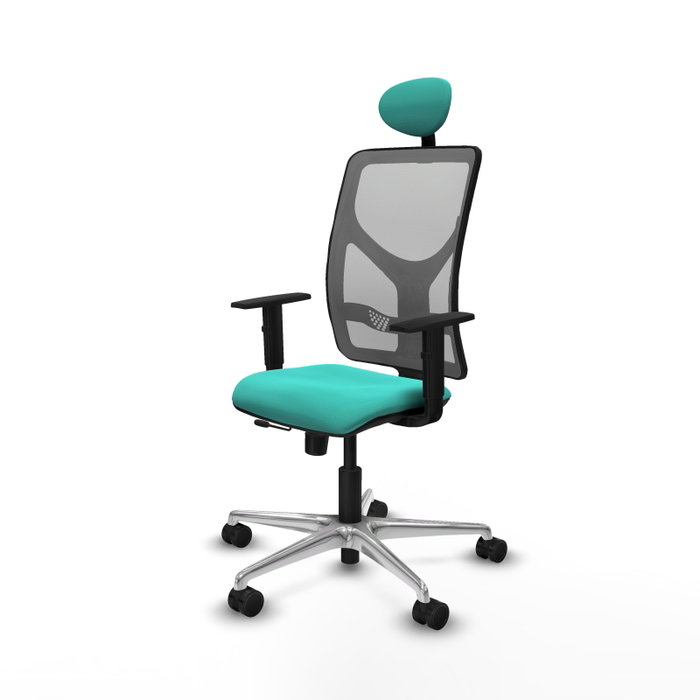 PIQUERAS Y CRESPO Silla de Oficina Motilla con Mecanismo Sincro/Traslack Turquesa y Gris