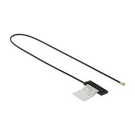 DeLOCK 86286 Antena WiFi 6 Dual Band 2.4 & 5 GHz, 1 dBi, Conector MHF 4L Macho, Cable 25 cm, para Redes Internas IEEE 802.11 a/b/g/n/ac/ax