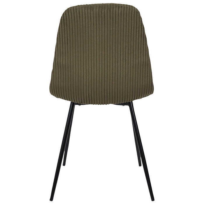 Home Deco Factory Silla Scott Verde - Colección Cocooning, Estructura Madera y Hierro, Tapizado Poliéster, 54x45x85 cm