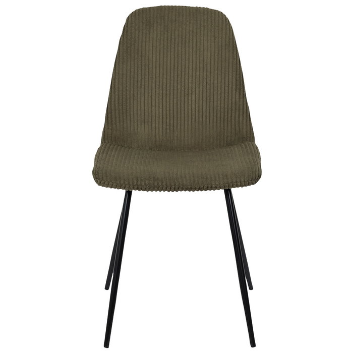 Home Deco Factory Silla Scott Verde - Colección Cocooning, Estructura Madera y Hierro, Tapizado Poliéster, 54x45x85 cm