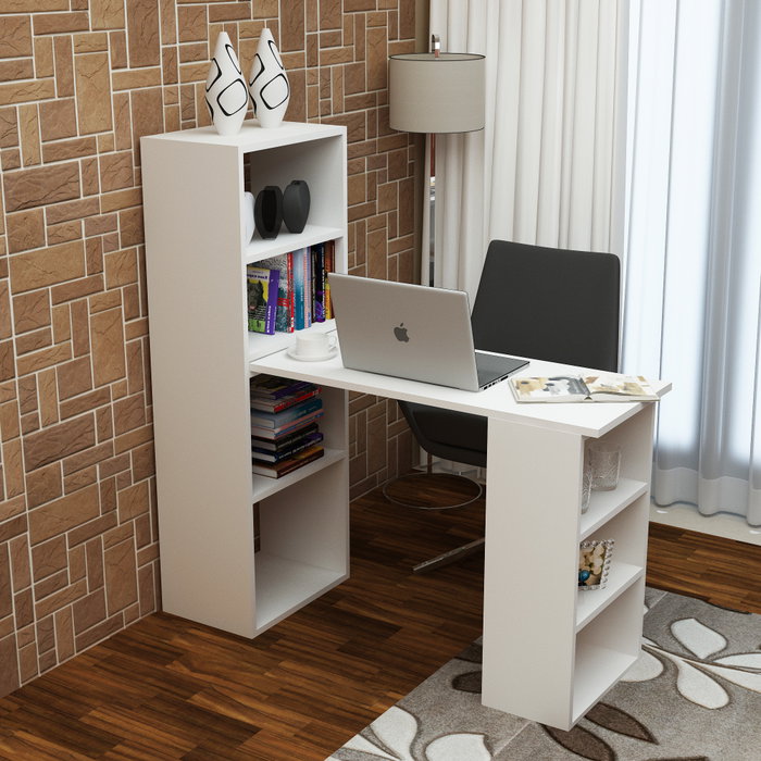 Hanah Home Mesa de Estudio White 90x70x40 cm Funcional Moderna Color Blanco