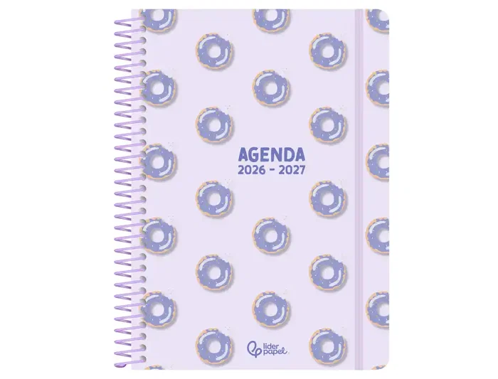 Liderpapel Agenda Escolar 2026-2027 Espiral Petite A5 Bilingüe, Surtido Día/Semana Vista 80g Papel FSC - Expositor 8 Unidades