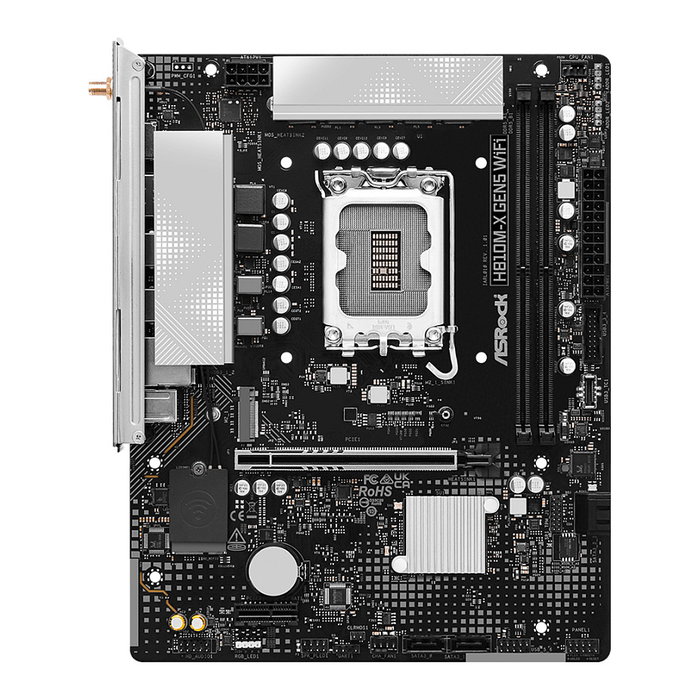 ASRock H810M-X GEN5 Placa Base Micro ATX LGA 1851 Intel H810 DDR5 128 GB Wi-Fi 6 Bluetooth 5.3 SATA III M.2 90-MXBU80-A0UAYZ ASRock H810M-X GEN5 Placa Base Micro ATX LGA 1851 Intel H810 DDR5 128 GB Wi-Fi 6 Bluetooth 5.3 SATA III M.2 90-MXBU80-A0UAYZ