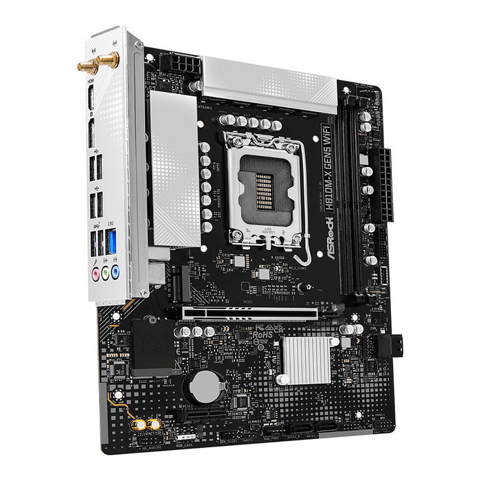 ASRock H810M-X GEN5 Placa Base Micro ATX LGA 1851 Intel H810 DDR5 128 GB Wi-Fi 6 Bluetooth 5.3 SATA III M.2 90-MXBU80-A0UAYZ ASRock H810M-X GEN5 Placa Base Micro ATX LGA 1851 Intel H810 DDR5 128 GB Wi-Fi 6 Bluetooth 5.3 SATA III M.2 90-MXBU80-A0UAYZ