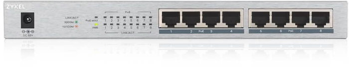 Zyxel GS1008HP Switch de 8 puertos Gigabit Ethernet PoE+ Zyxel GS1008HP Switch de 8 puertos Gigabit Ethernet PoE+