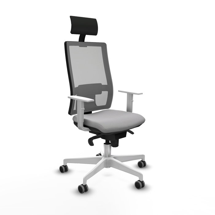 PIQUERAS Y CRESPO Silla de oficina Horna Gris con Reposabrazos Blancos PIQUERAS Y CRESPO Silla de oficina Horna Gris con Reposabrazos Blancos