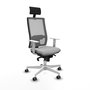 PIQUERAS Y CRESPO Silla de oficina Horna Gris con Reposabrazos Blancos