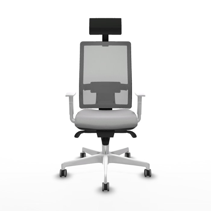 PIQUERAS Y CRESPO Silla de oficina Horna Gris con Reposabrazos Blancos PIQUERAS Y CRESPO Silla de oficina Horna Gris con Reposabrazos Blancos