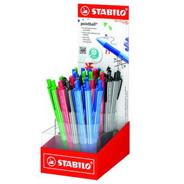 Boligrafo Stabilo Retractil Pointball Colorful Surtido Expositor De 38