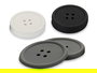 Kinvara Set 4 Posavasos Silicona Boton Color Oscuro Blanco Gris Negro 9 x 9 x 0.5 cm (Set de 48)