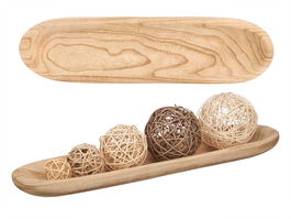 Giftdecor Centro Decorativo Madera Quemada Alargada 50 cm x 13 cm x 3.5 cm (Set de 12)