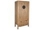 DKD Home Decor Armario Antik China Natural 52 x 180 x 88 cm Acabado Lacado Hecho a Mano 2 Cajones 2 Puertas