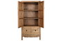 DKD Home Decor Armario Antik China Natural 52 x 180 x 88 cm Acabado Lacado Hecho a Mano 2 Cajones 2 Puertas