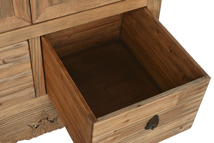 DKD Home Decor Armario Antik China Natural 52 x 180 x 88 cm Acabado Lacado Hecho a Mano 2 Cajones 2 Puertas