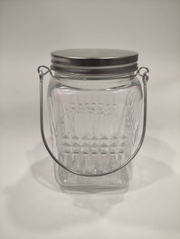 La Mediterranea Tarro de Vidrio con Tapa de Acero y Asa 720ml