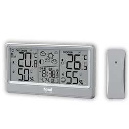 SAMI Estación meteorológica interior y exterior con pantalla LCD y luz completa