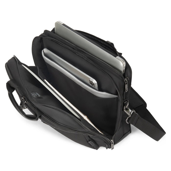 DICOTA Top Traveller SEVEN Maletín Toploader para Portátil 14-16" (40.6 cm) Negro, Compartimento Tablet, Tirante Hombre, 24L, Referencia SEVEN